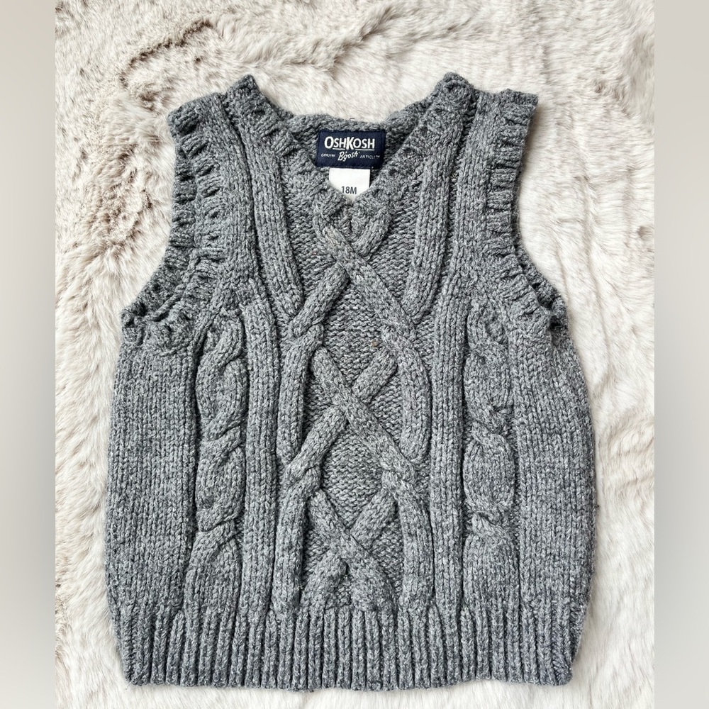 Osh Kosh grey sweater vest.  18 months.